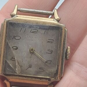 Vintage Banner Watch Winds Ticks Cracked Crystal
